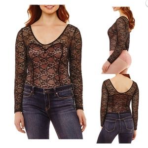 4/$25 Bold Elements Long Sleeve Lace Bodysuit